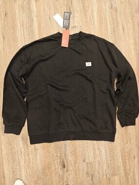 C.P. Company Black Crewneck Sweatshirt with Logo Badge